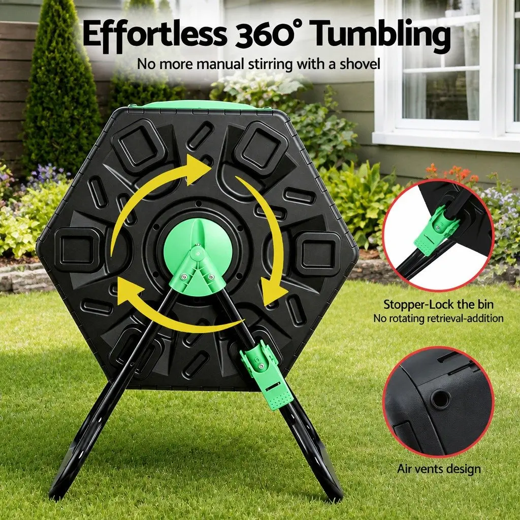 130L Dual-Chamber Compost Tumbler