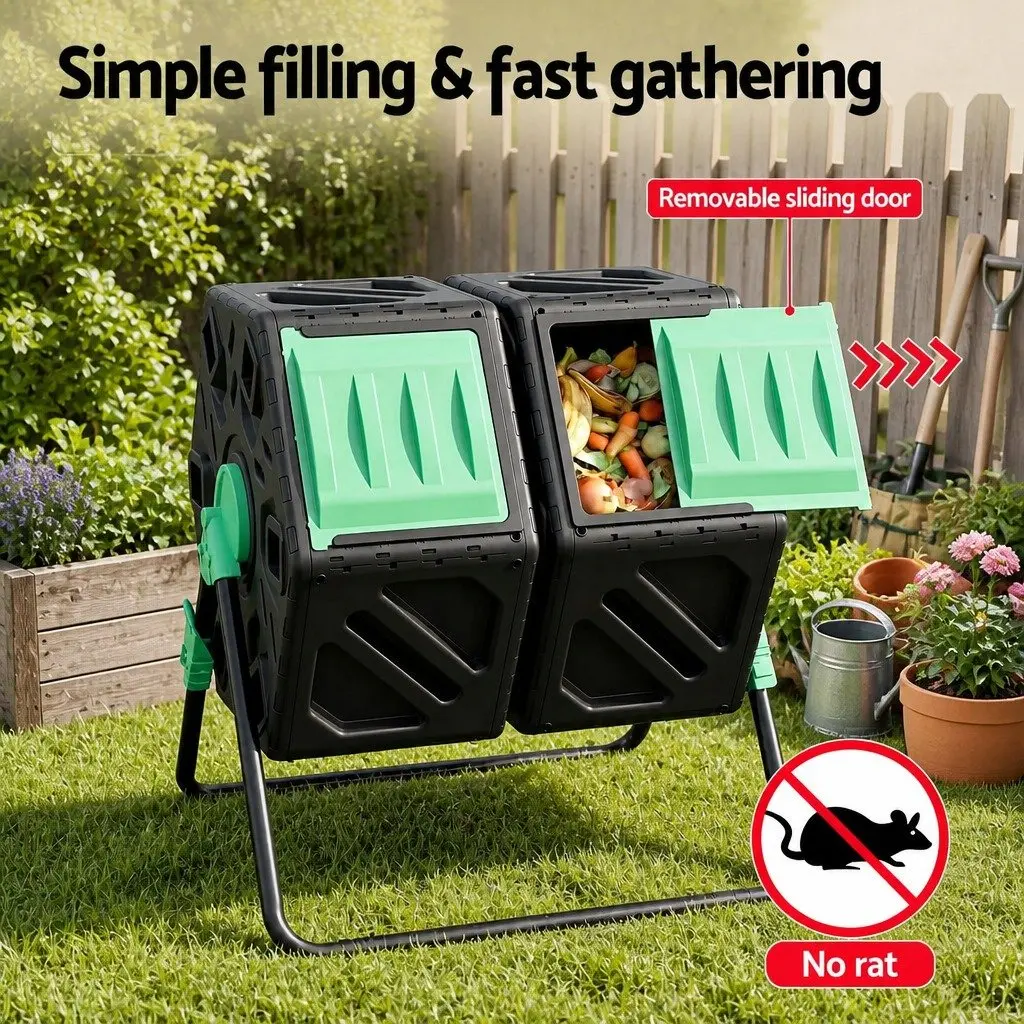 130L Dual-Chamber Compost Tumbler