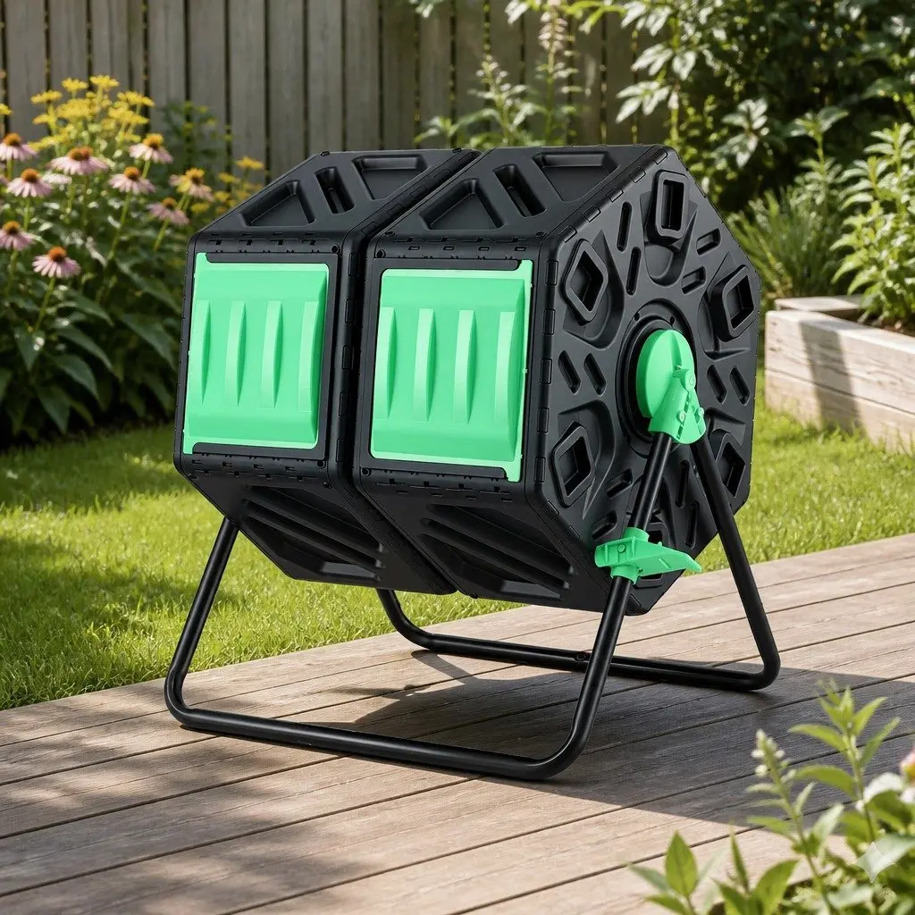 130L Dual-Chamber Compost Tumbler