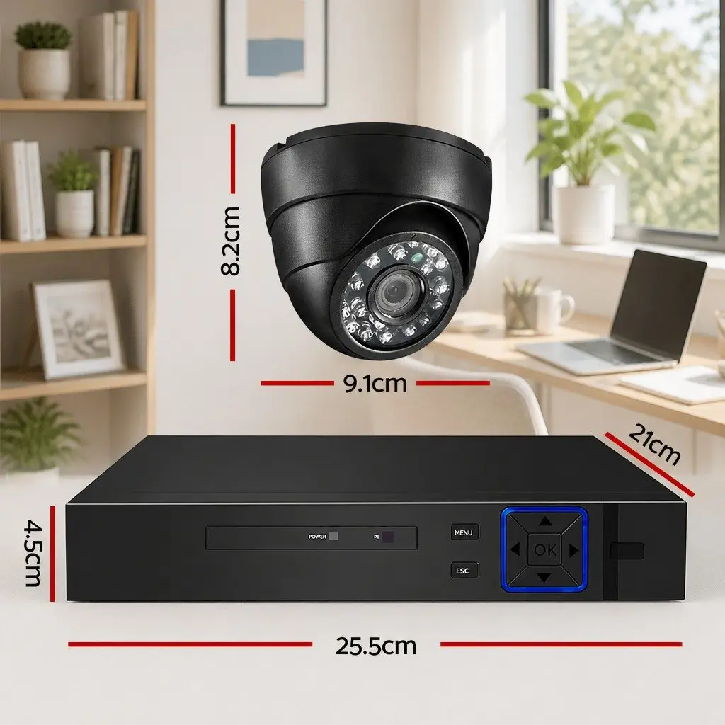 1080P 4CH DVR Security Camera System 4 Dome Cameras Indoor CCTV Surveillance Kit