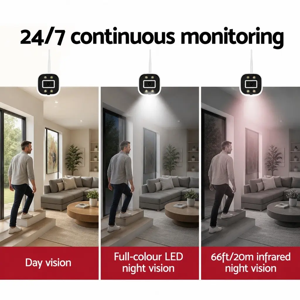 Wireless CCTV Security Camera 3MP Full HD Square Indoor Outdoor IP65 Waterproof