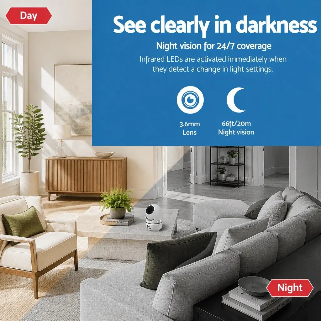 1080P Wireless IP Camera WiFi Home Security Dome Surveillance Night Vision