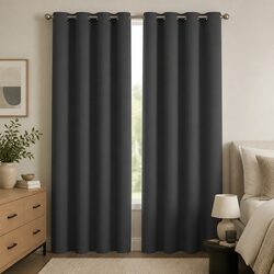 132x213cm Eyelet Blackout Curtain Panels - 90% Shading