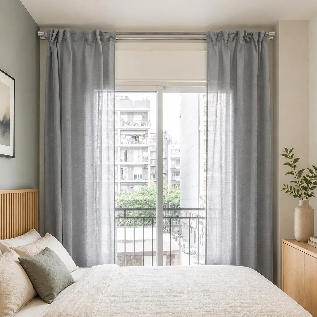 Extendable Double Curtain Rod Pole Set