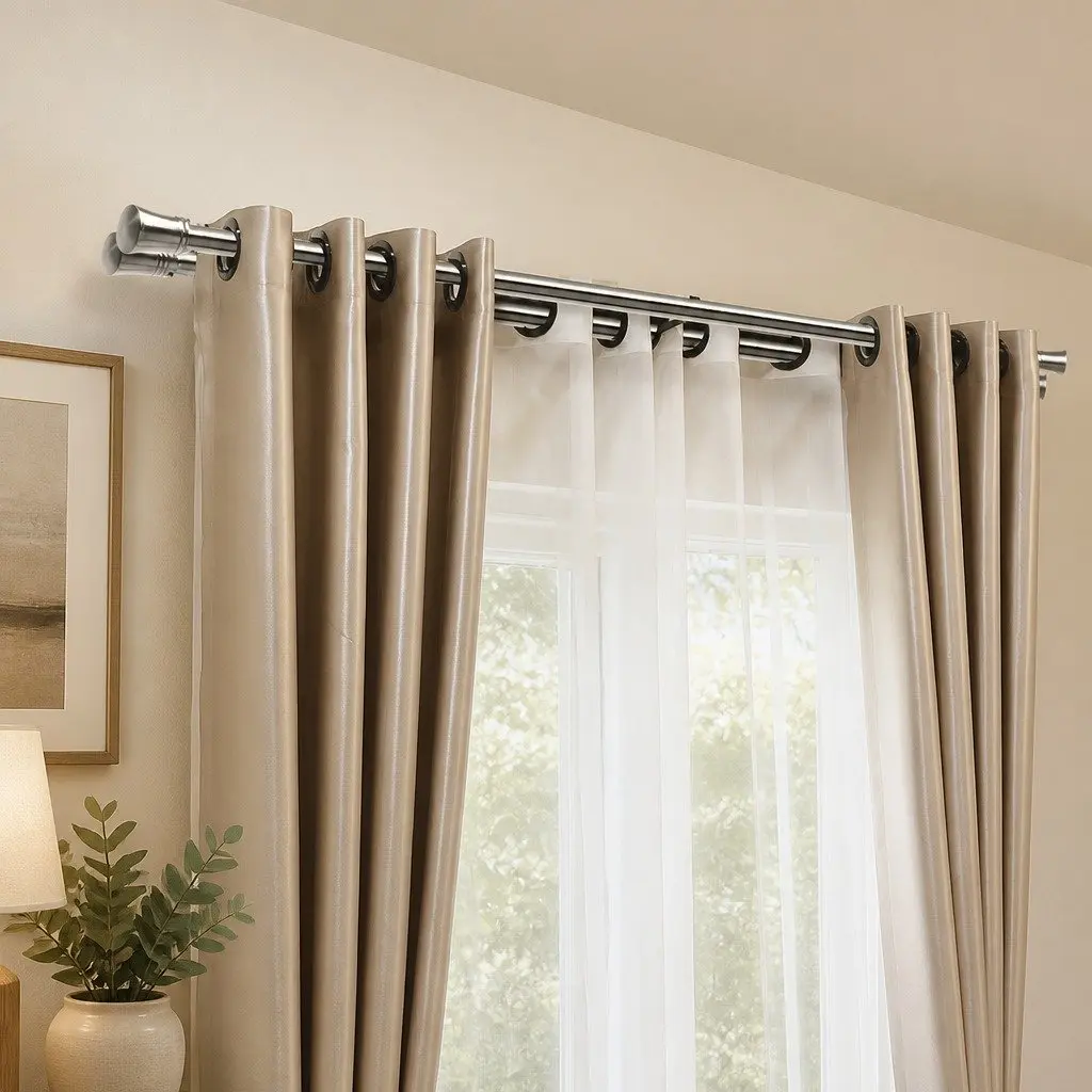 Extendable Double Curtain Rod Pole Set