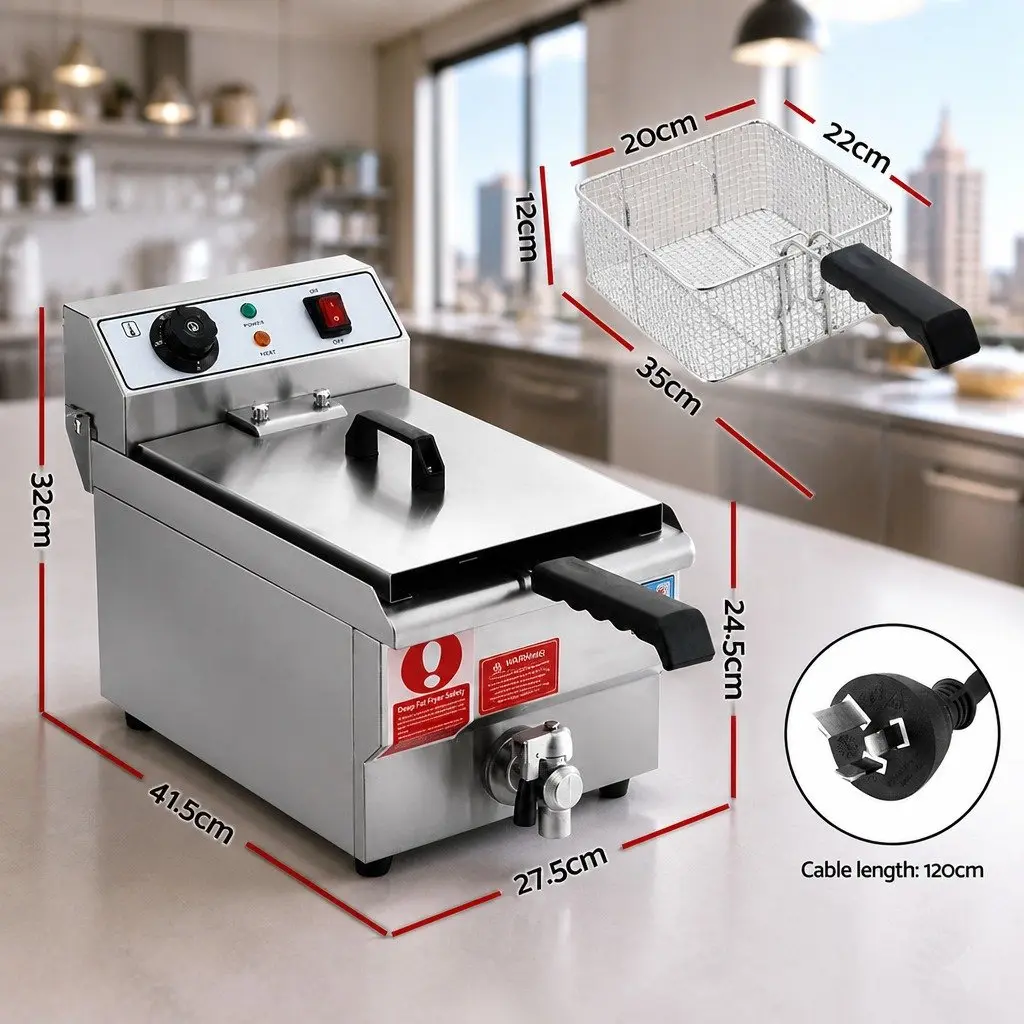 10L Electric Deep Fryer, 3000W Power