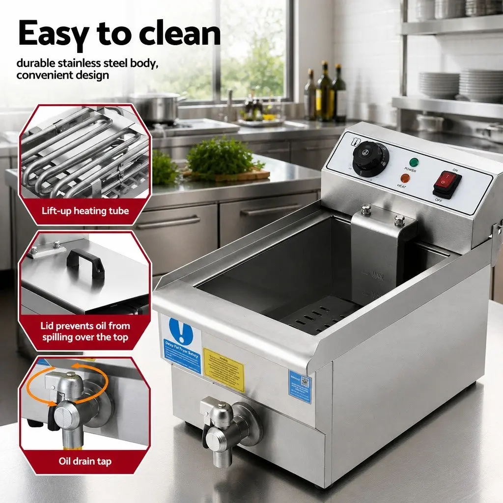 10L Electric Deep Fryer, 3000W Power