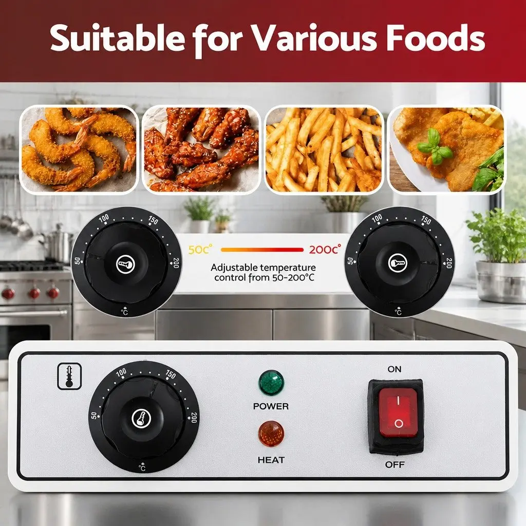 10L Electric Deep Fryer, 3000W Power