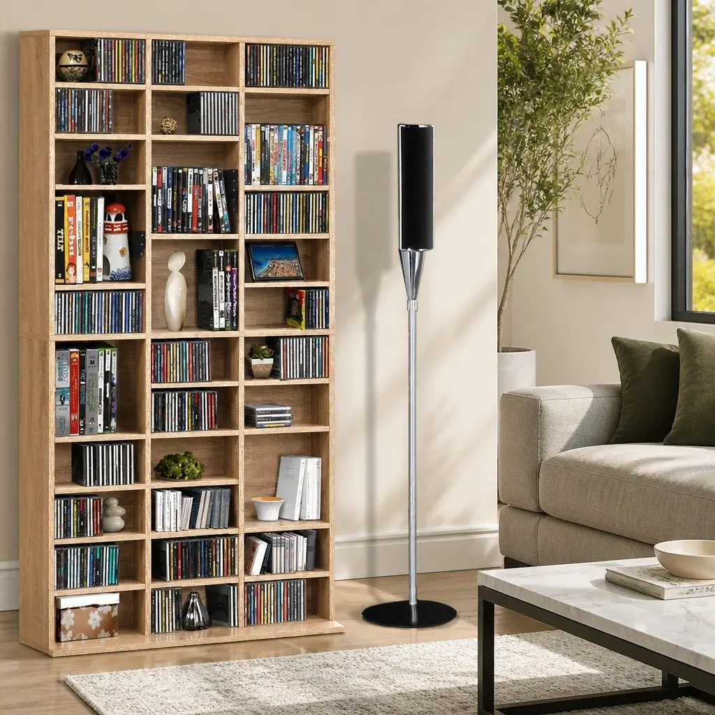Oak Media Storage Rack