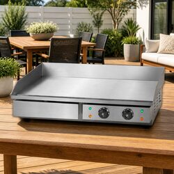 Commercial Electric Griddle 73cm Flat Plate BBQ Grill Dual Zone Cooking Surface