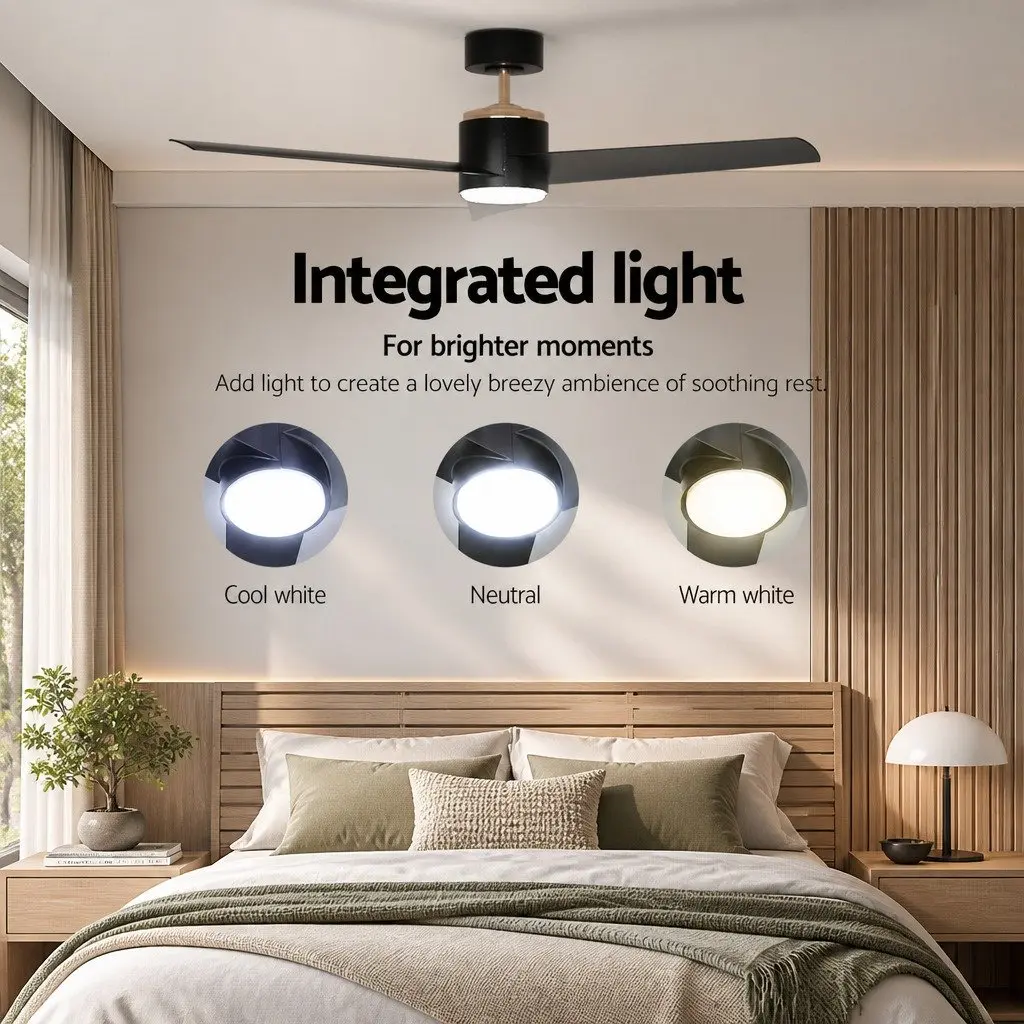 52 Inch Ceiling Fan Indoor Outdoor DC Motor LED Light Remote Control