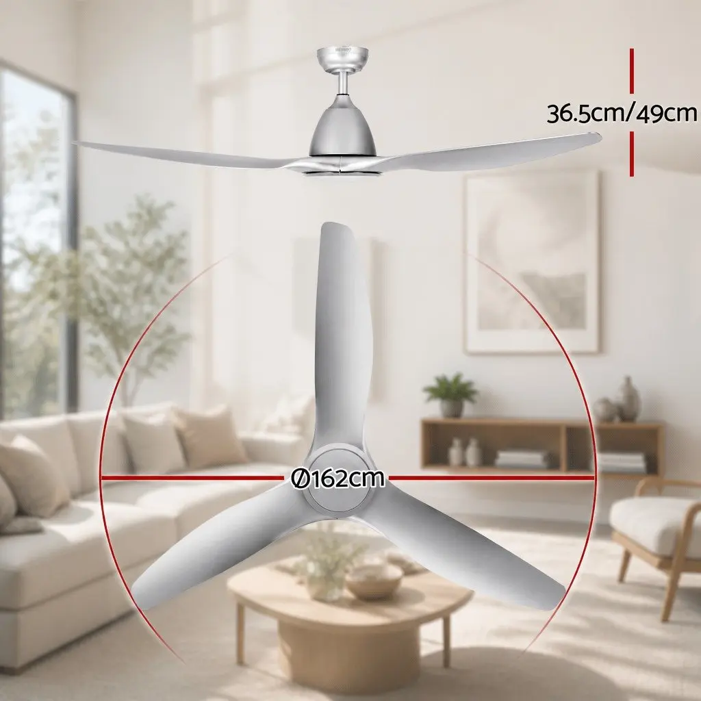 64 Inch DC Motor Ceiling Fan with LED Light