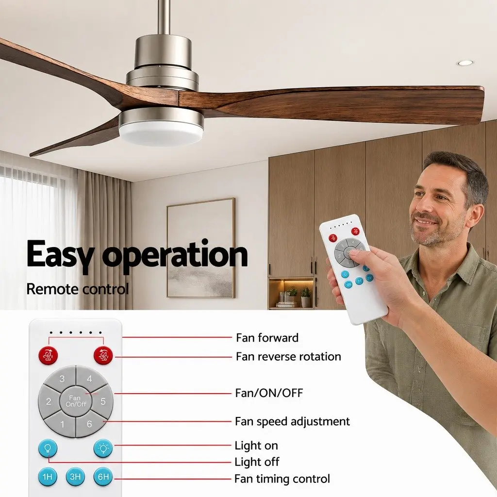 52-Inch Ceiling Fan with Light and Remote Control