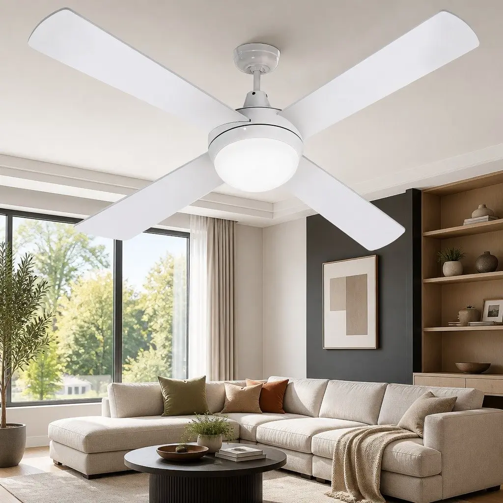 52 Inch Ceiling Fan Indoor Outdoor DC Motor LED Light Remote Control