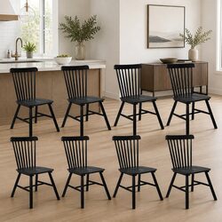 Dining Chairs 8x Windsor Black Frame with Specs