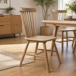 Dining Chair Specifications: Set of 2 Oak Wood