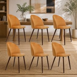 Specifications for Dining Chair Set of 6: Velvet & Steel