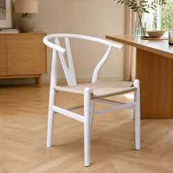 Dimensions and Specs: Set of 2 White Rattan Seat Chairs