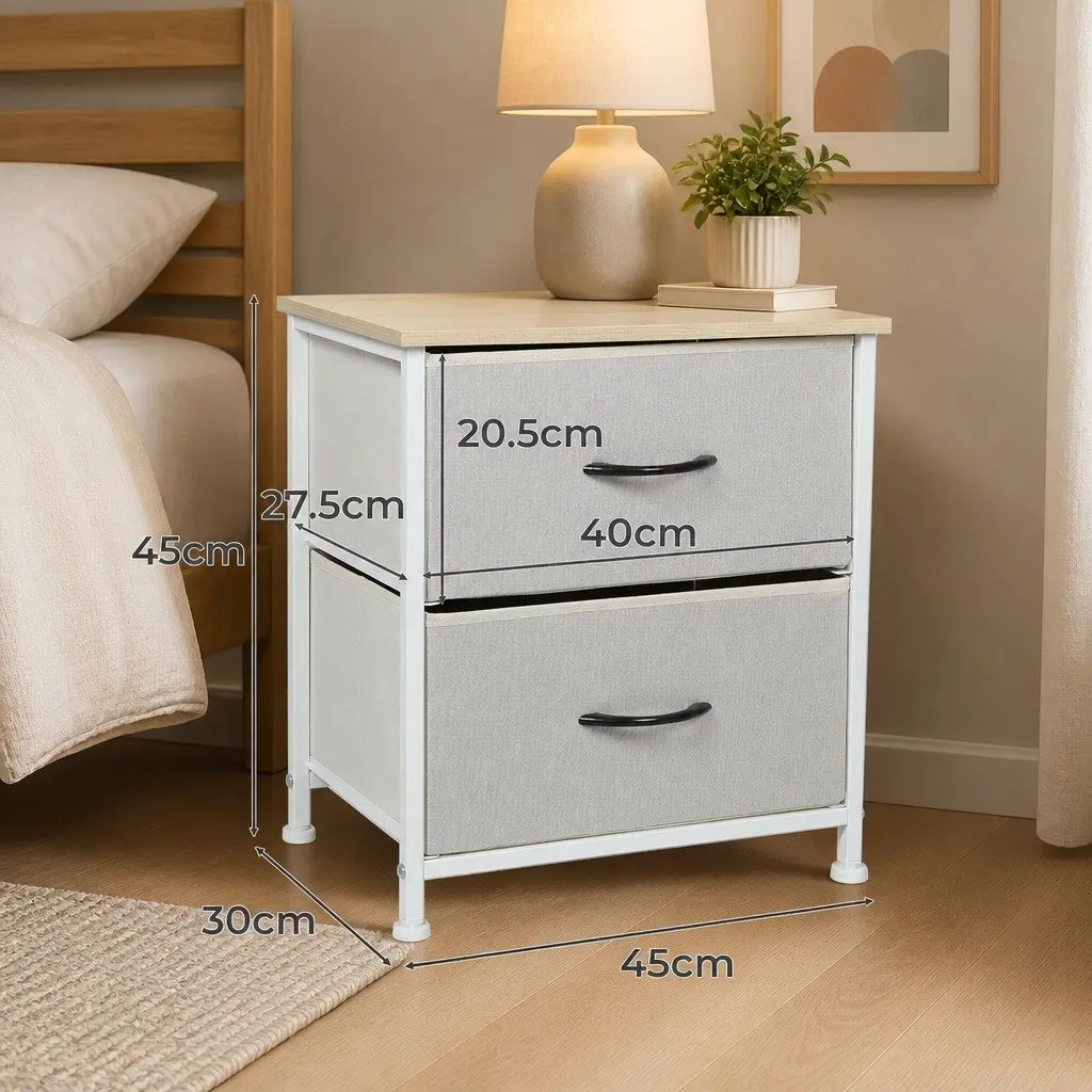 2-Drawer Bedroom Storage Cabinet