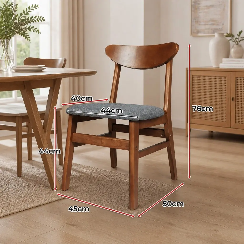 Dining Chairs Set of 4 Kitchen Seating Wood Frame Linen Upholstery