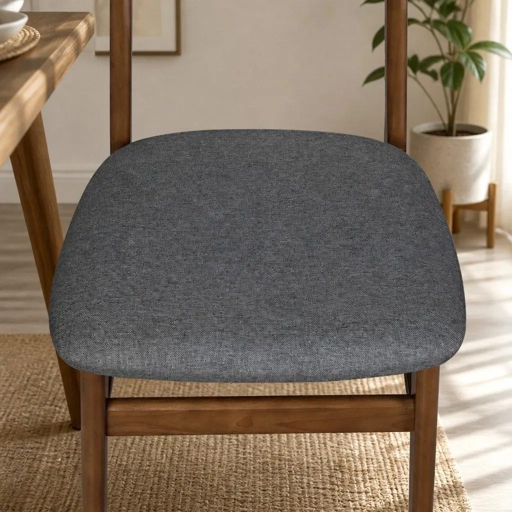 Dining Chairs Set of 4 Kitchen Seating Wood Frame Linen Upholstery
