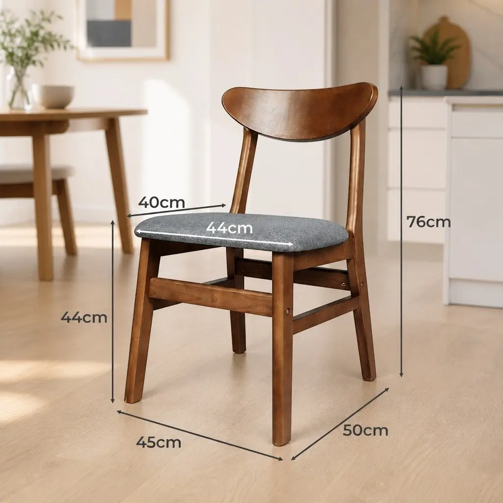 Dining Chairs Set of 8 Kitchen Seating Wooden Frame Linen Upholstered
