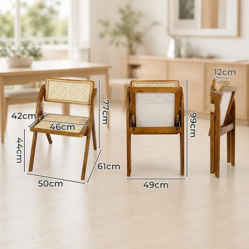 Foldable Dining Chairs Set of 8 for Dining Areas and Lounges Walnut Wood Frame