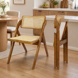 Foldable Rattan Dining Chairs Set of 2 — Specs and Details