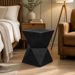 Geometric Side Table Terrazzo Magnesium Cement Nightstand Accent Stool