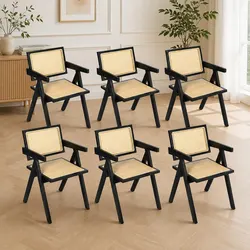 Specifications for Set of 6 Black Wicker Armchairs