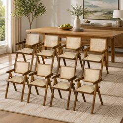 Specifications of Walnut Dining Chair with Rattan Weave