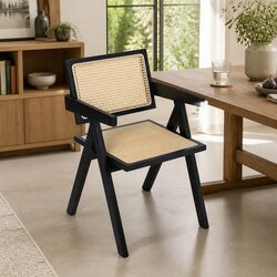 Detailed Specifications of Rattan Dining Chair with Armrests