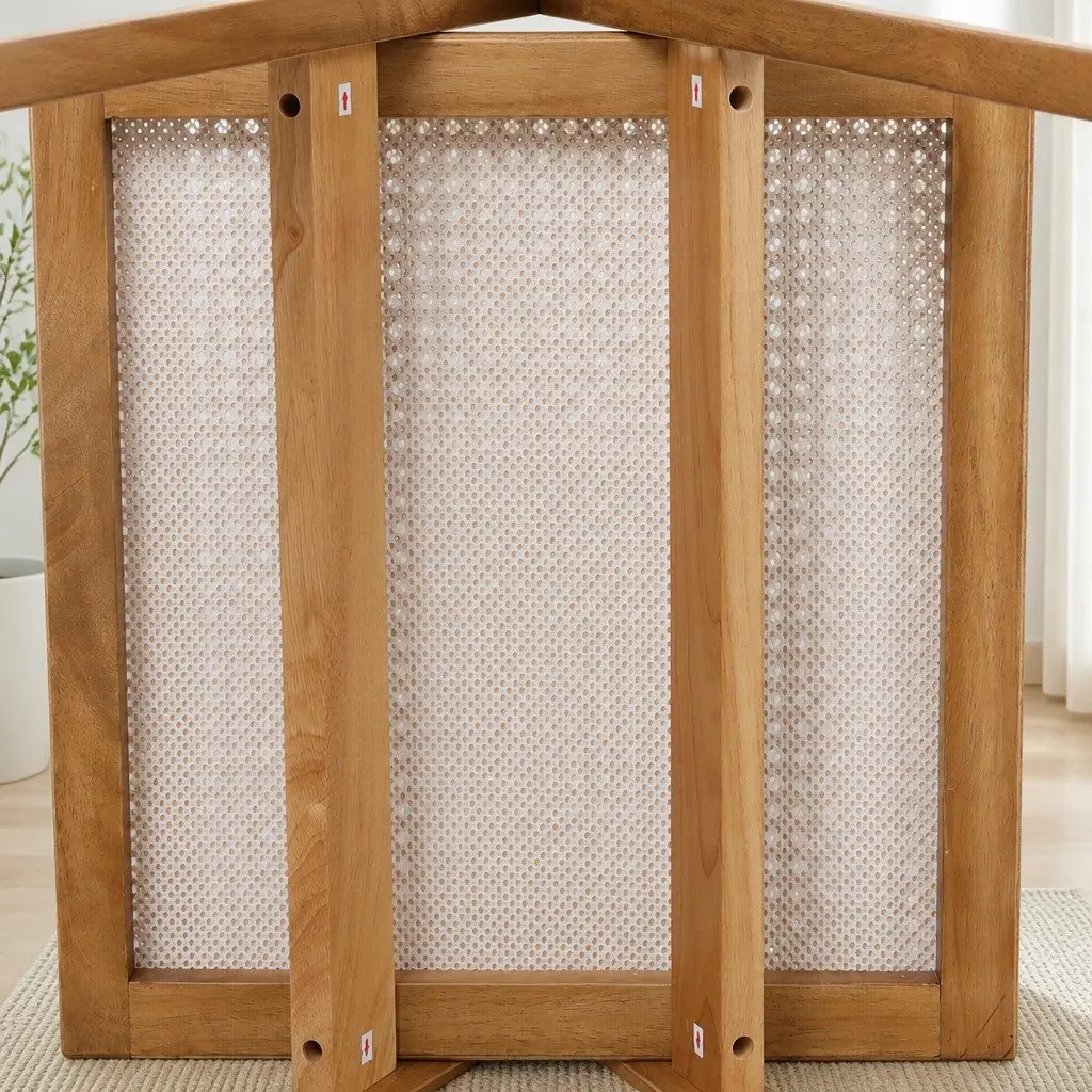 Dining Chair Solid Rubber Wood Rattan Weave Natural Seat Cushion 100kg Capacity