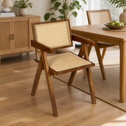 Dining Chair Specifications: Solid Wood & Rattan Seat