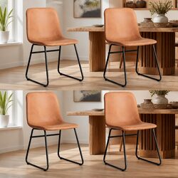 4-Piece Dining Chair Set with Steel Frame and Foam