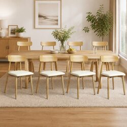 Specifications of 8 Dining Chairs with Rubberwood Frame
