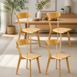 Dining Chairs Specifications: Set of 4 with Ergonomic Backrest