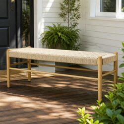 Kraft Rope Wicker Bench Seat - Dimensions and Specs