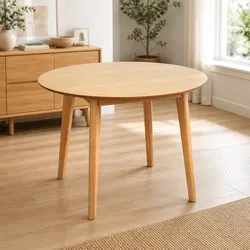 Round Dining Table Specifications: 100cm Natural Rubberwood