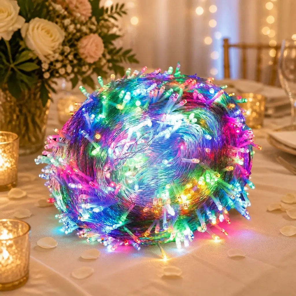 Curtain String Lights 500 LED Multi Colour Wedding Party Indoor Outdoor