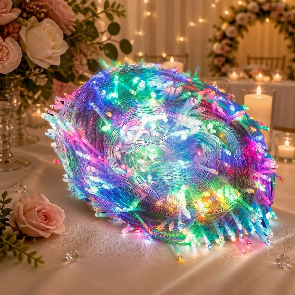 Curtain String Lights 500 LED Multi Colour Wedding Party Indoor Outdoor