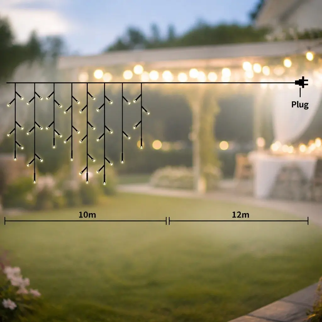 Curtain String Lights 500 LED Multi Colour Wedding Party Indoor Outdoor