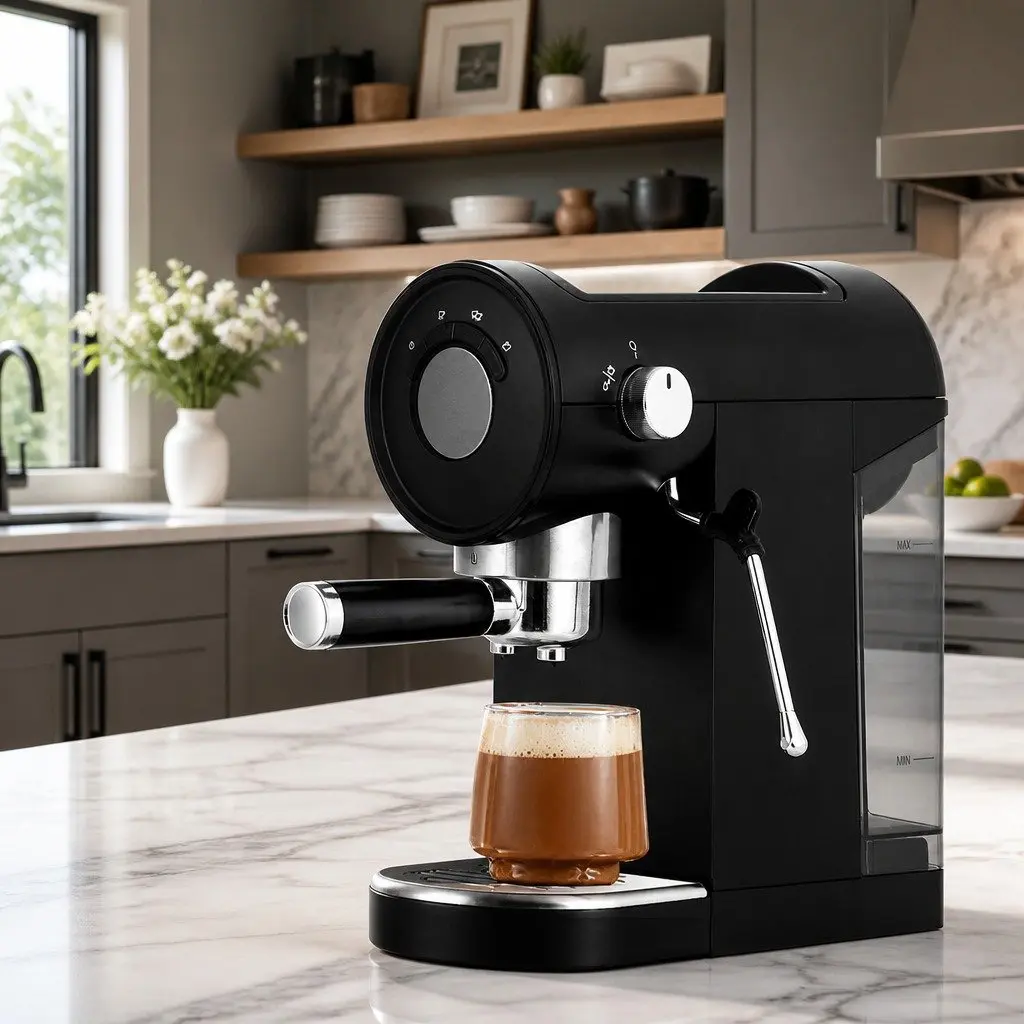 20 Bar Espresso Coffee Machine Maker Milk Frother Mug Warmer Home Cafe Black