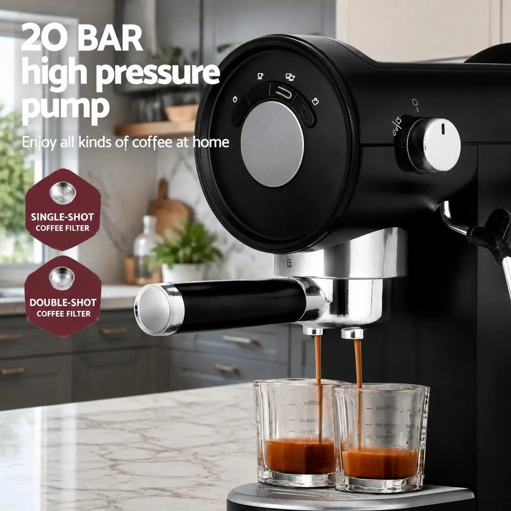 Espresso Coffee Machine Maker for Home Use 20 Bar Black
