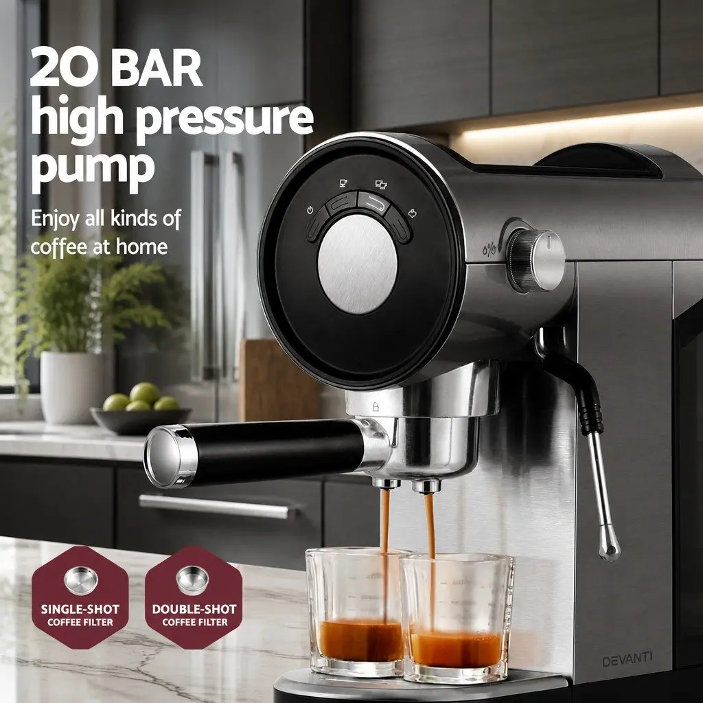 20 Bar Espresso Machine with Removable Tank