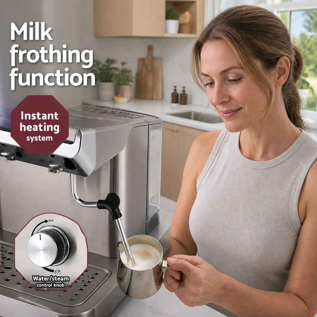 20 Bar Espresso Coffee Machine with Removable Tank