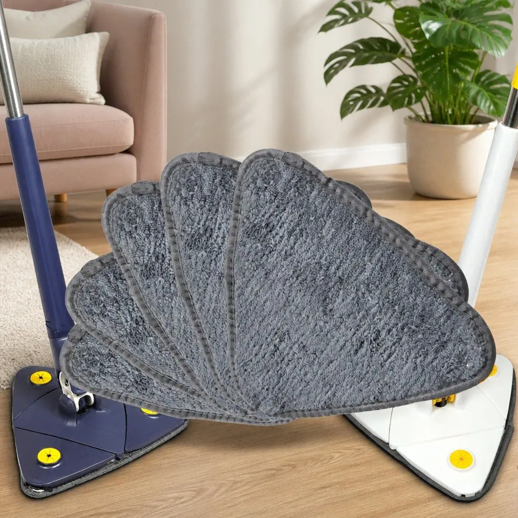 Cleaning Mop for Home Use with 360° Rotatable Head and 5 Microfibre Cloth Pads