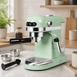 Espresso Coffee Machine Touch Screen Milk Frother Stainless Steel Home Café