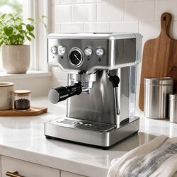 Compact Espresso Coffee Maker with Powerful Features
