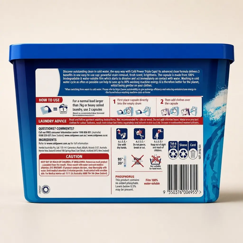 Laundry Detergent Capsules for Odour Removal 52 Pack